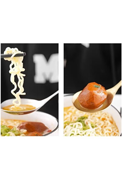 Generic 2-Piece Stainless Steel Large Portion Chef's Spoon - Silver & Gold