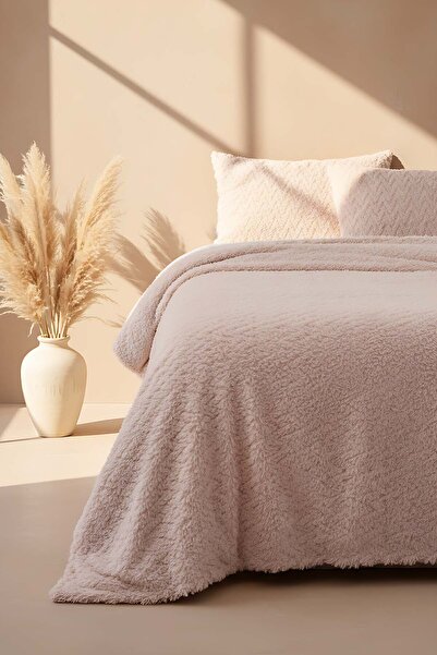 Rivaİstanbul Dali Zigzag Beige Double Jacquard Deluxe Sleeping Set 3 Piece Bedspread Set