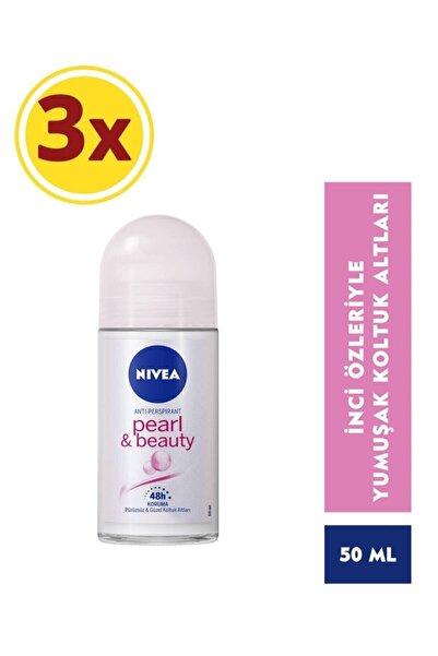 NIVEA ROLL-ON PEARL&BEAUTY KADIN 50 ML 3 ADET