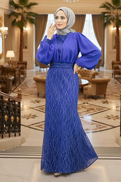 Neva Style Сукня з паєтками Sax Mavisi Tesettür Abiye 22213SX