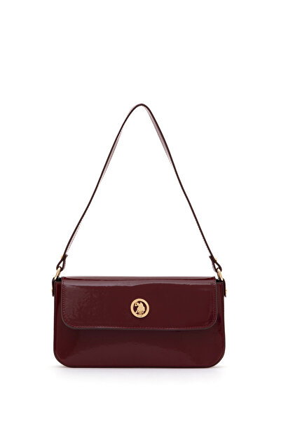 U.S. Polo Assn. Women's Burgundy Patent Leather Handbag 50317814-Vr014