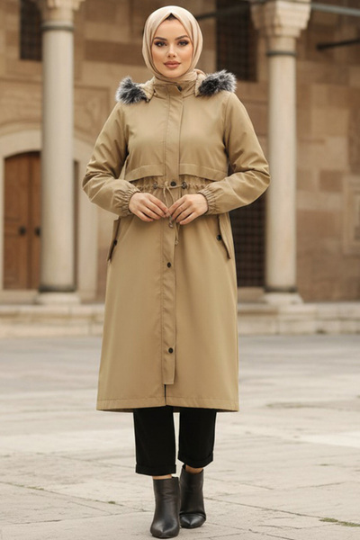 Neva Style Furry Mink Hijab Parka 60651V