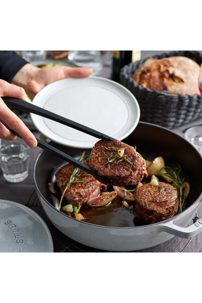 STAUB Silicone Tongs 31 cm Black