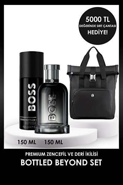 BOSS Bottled Beyond EDP 150 ml Erkek Parfüm & Bottled Beyond 150 ml Deodorant ve Sırt Çantası