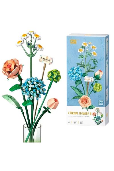 Loz Mini 680 Parça Çiçek Buketi Blok Seti – Eternal Flowers II 1671