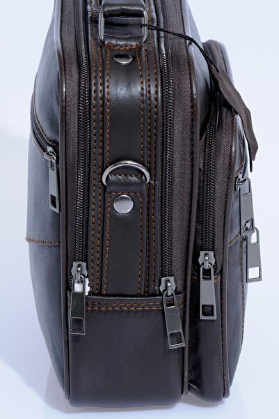 By Hakan Newish Polo 3009 Large Size Genuine Leather Case Men's Hand and Shoulder Bag Brown