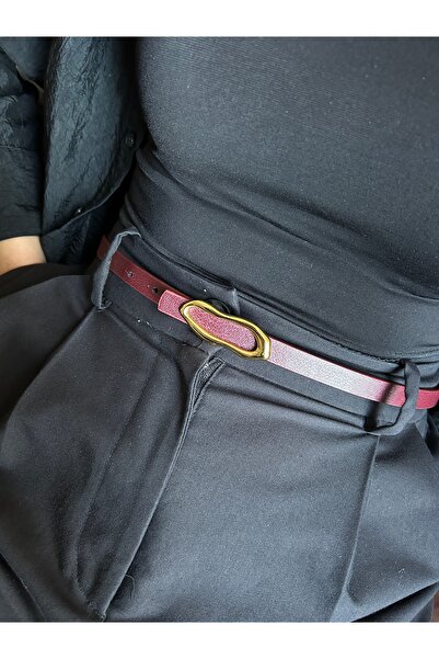 LİA KEMER Laud Curea cu model cu valuri lungi pentru femei, cu cataramă aurie...