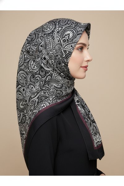 POLO CRAFT شال ناعم بنقشة أوراق الشجر 70×180