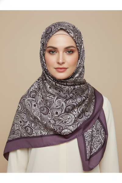 POLO CRAFT شال ناعم بنقشة أوراق الشجر 70×180