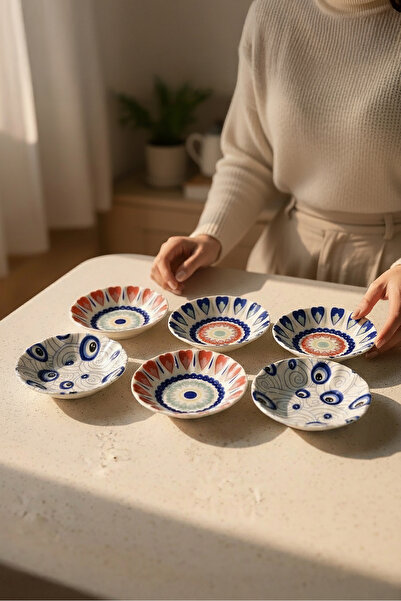 Güral Porselen Acem 6-Piece Tea Plate Set Mix 3232