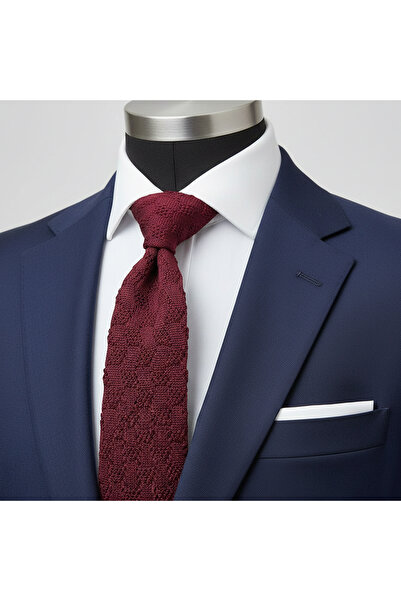 La Pescara Claret Red Self Pattern Knitted Tie Knitted 8344