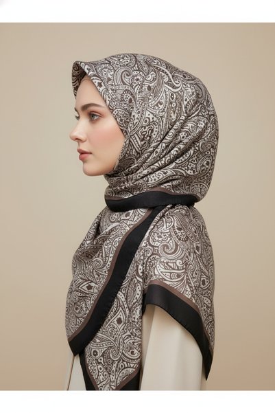 POLO CRAFT شال ناعم بنقشة أوراق الشجر 70×180