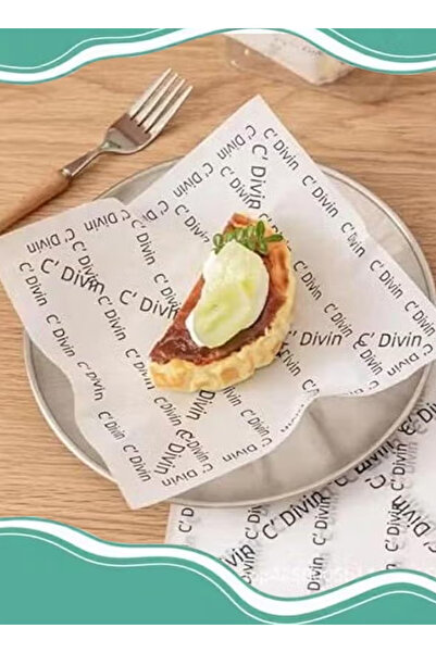 Generic 100pcs Wax Paper Sheets - Greaseproof Food & Basket Liners, White with French Print