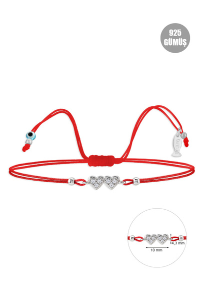 KURSHUNI İkiz Kalp, 925 Ayar Gümüş Bileklik (İPLİ)., "sensiz Olmaz!"