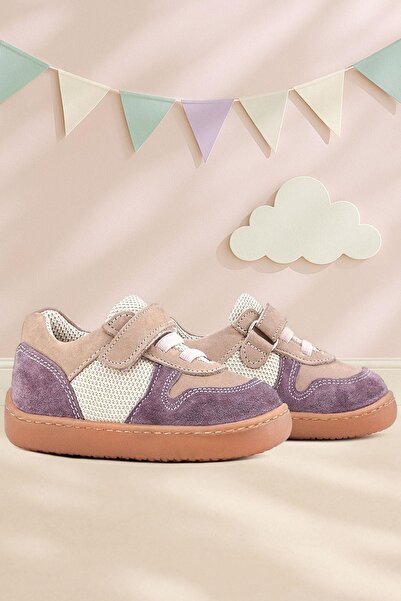 Rakerplus Bob Genuine Leather Purple Powder Barefoot Velcro Elastic Baby Snea...