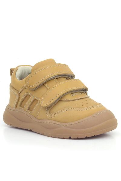 Rakerplus Schaggy Genuine Leather Baby Sneakers - Tan Velcro