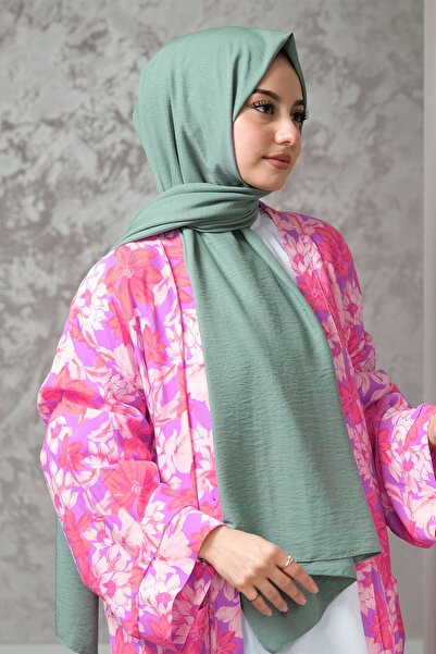 AFVENTE Πράσινο βαμβακερό σάλι Cazz