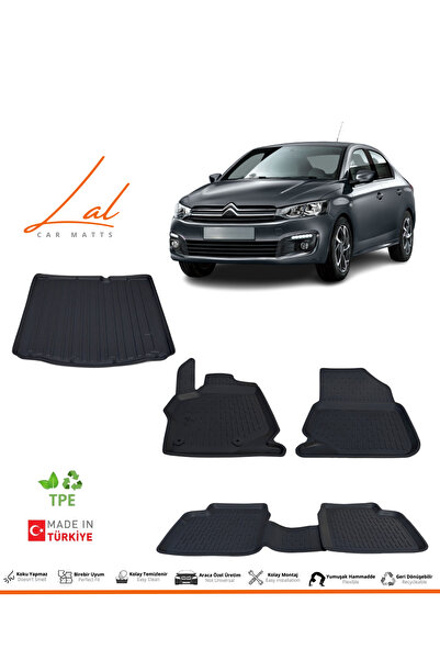 Lal Citroen C Elysee 3D Havuzlu Paspas Bagaj Havuzu Seti (2012 ve sonrası Uyu...