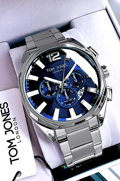 Tom Jones Lik Men's Wristwatch Waterproof Silver Color Steel Band Gtje2103C3