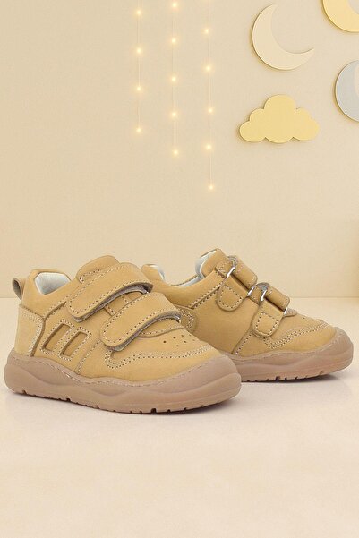 Rakerplus Schaggy Genuine Leather Tan Velcro Baby Sports Shoes