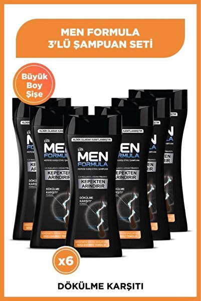 İpek Men Formula Kepeğe Karşı Etkili 6'lı Şampuan Seti - Dökülmeye Eğilimli Saçlar
