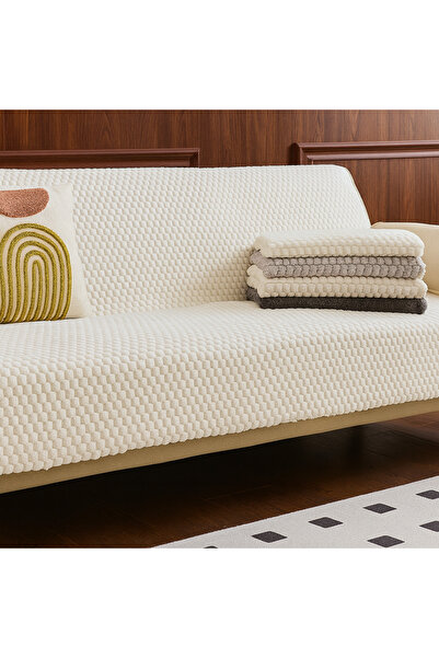 DECORA CASA HOME COLLECTİON Sofa Cover 175X215 Cm-Sofa Bed Cover, Non-Slip, Washable, Luxury Fabric Plush Cover