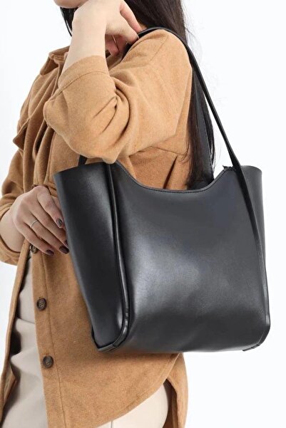 şeffafavm Geantă de umăr mare neagră pentru femei Daily-Sports