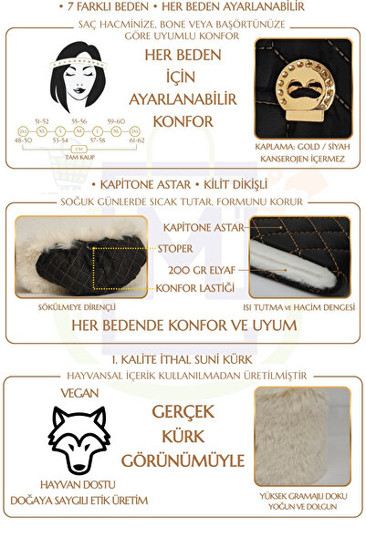 Mağazam Online Nadýchaná hustá chlupatá plyšová čepice z umělé kožešiny dámská zimní čepice - Toscana Ecru