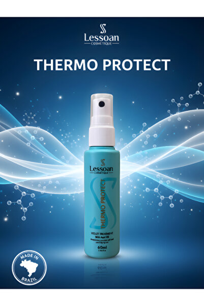 Lessoan واقي حراري مع الأساي - مضاد للتجعد، يمنح اللمعان ويصلح الأطراف المتقص...