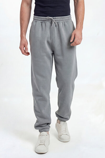 Veleno Gray Men's 3 Thread Men's Sweatpants with Elasticated Cuffs Soft Cotton