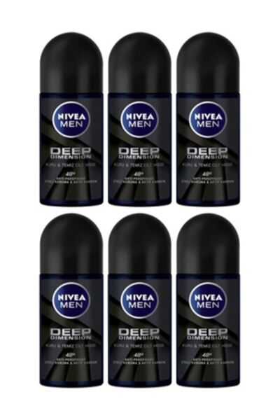 NIVEA Men Deep Dimension 48h Roll On 50 ml X 6 Adet