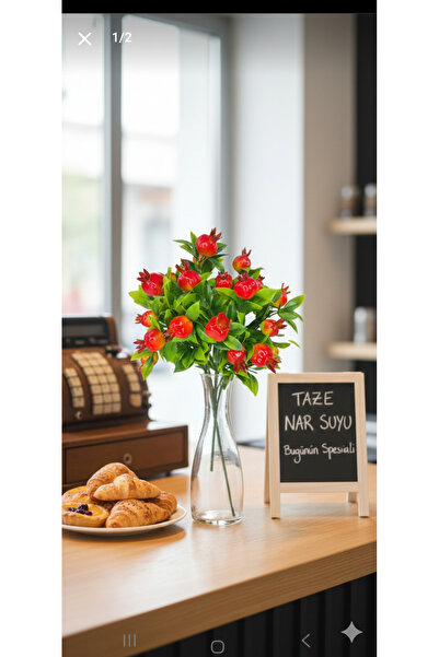 YAPAY ÇİÇEK DERYASI زينة مطبخ على شكل شجرة رمان صغيرة اصطناعية