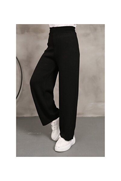 MaviMoure Dámské zimní úpletové kalhoty pohodlného střihu se širokými nohavicemi v pase