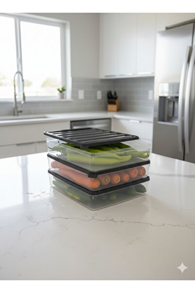 Tercih Home Set of 6 Freshbox Microwave and Diffracted Suitable Storage Container