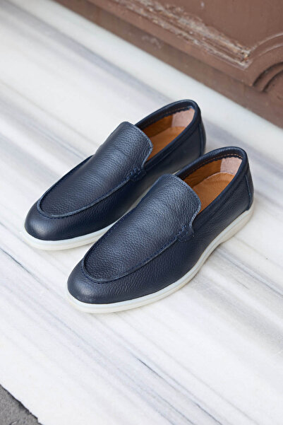 Vantaggio Loop Navy Blue 100% естествена кожа мъжки мокасини