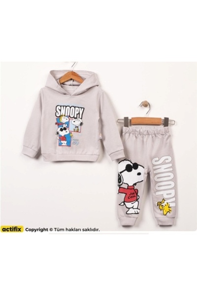 çıtır betüş طقم رياضي للأطفال من سنوبي مطبوع بغطاء رأس من عمر 6-24 شهرًا |   ...