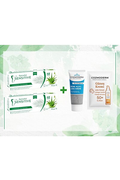 Epinafol Sensitive Flörürsüz Diş macunu 2’li cozmdrm set hediyeli