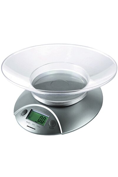 Heinner HKS-5SL Kitchen Scale with Bowl, 5Kg, Tare, liquid weighing function, 1g, lcd display,Silver