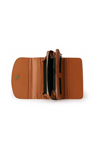Newish Polo Envelope Model Covered Zippered Faux Leather Women's Portfolio Wallet-Large Size