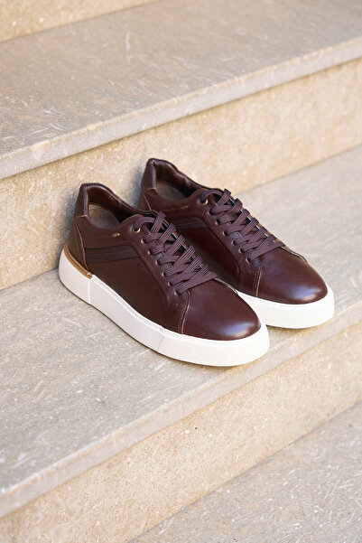 Vantaggio Ανδρικά παπούτσια sneaker Leno Brown 100% γνήσιο δέρμα