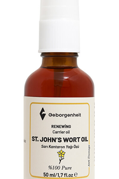 geborgenheit يرجى الانتباه! زيت نبتة سانت جون الأصلي الصالح للأكل، طبيعي نقي 100%، 50 مل. لا تحتوي على مواد كيميائية مضافة