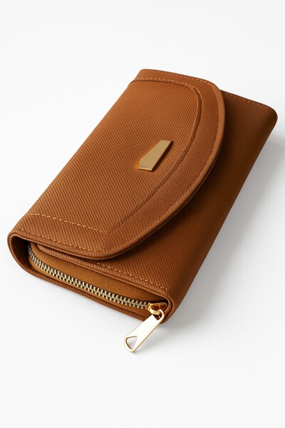 Newish Polo Envelope Model Covered Zippered Faux Leather Women's Portfolio Wallet-Large Size