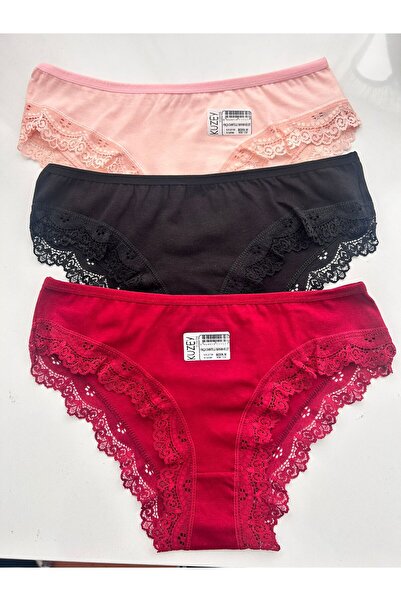 ek bykuzeylingerie 3-х комплект мереживних трусиків з еластичною бавовною