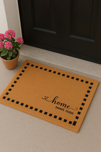 Dormot Modern Koko Textured Durable Doormat - Framed Sweet Home Door Mat 70X45Cm