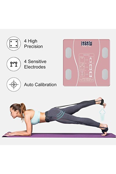 Eworld Smart Scale for Body Weight, Digital Body Composition Analyzer with Bluetooth (Pink)