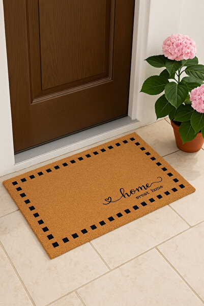Dormot Modern Koko Textured Durable Doormat - Framed Sweet Home Door Mat 70X45Cm