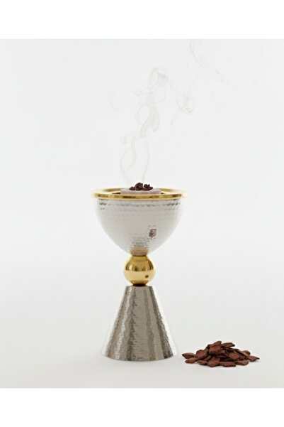 VENDIX Bakhoor Burner Premium Stainless Steel Incense with Gold Rim, Smokeless Mabkhara for Home & Majlis