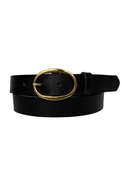 GoDeri 100% натуральна шкіра, чорний тонкий жіночий ремінь з золотою пряжкою,...