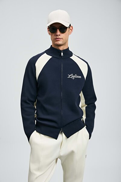 Lufian 112100081 Shine Men's Cardigan Men's Jacket Dark Blue