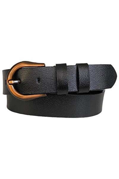 GoDeri 100% Genuine Leather, Legendary Copper Color Buckle, Black Women's Jea...